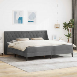 Rama łóżka z materacem Ciemnoszary 200 x 200 cm Aksamit