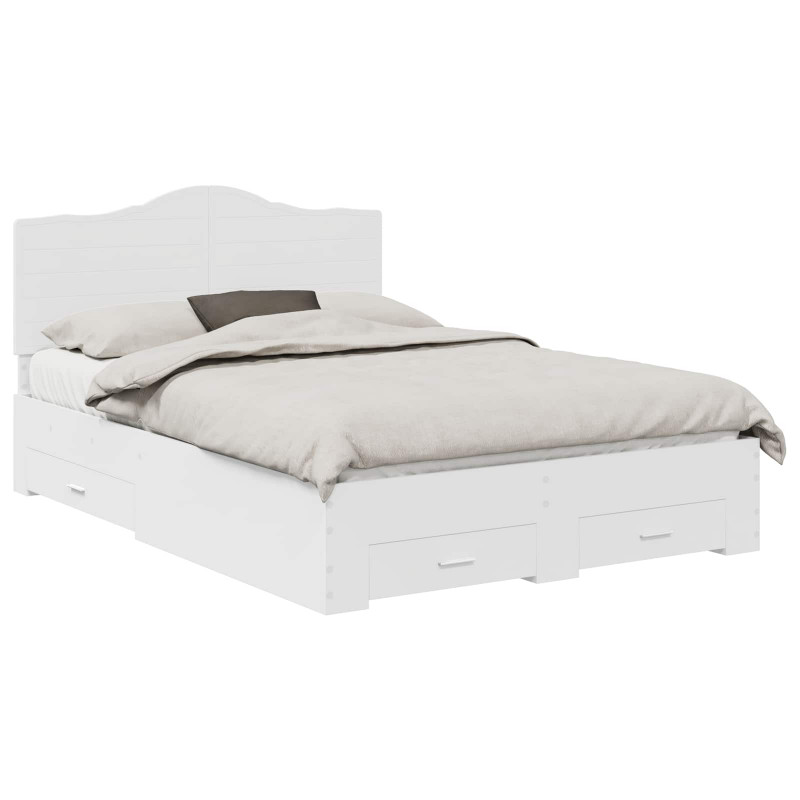 Ramka łóżka Biały 160 x 200 cm Materiał drewnopochodny