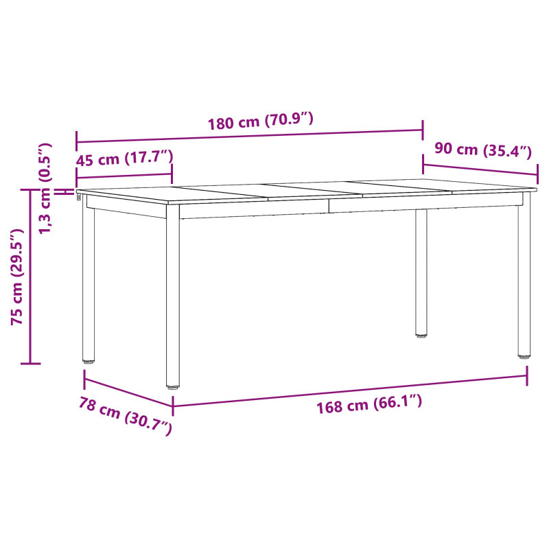 Stoły do jadalni 2 pcs 180 x 90 x 75 cm Materiał drewnopochodny