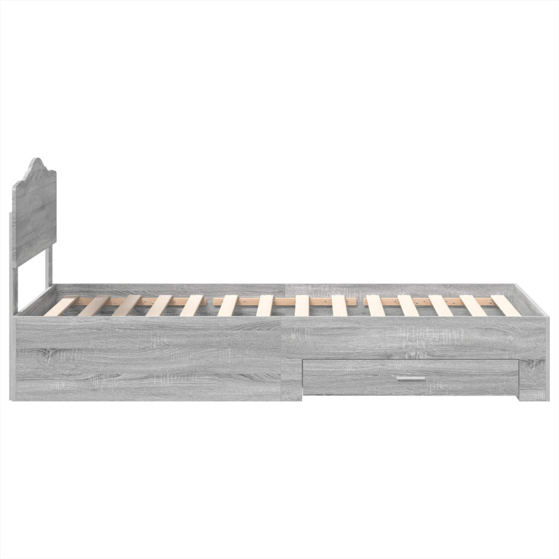 Ramka łóżka Szary Sonoma 90 x 200 cm Materiał drewnopochodny