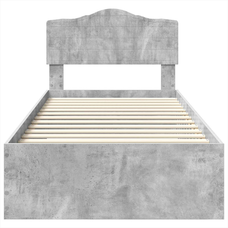 Ramka łóżka Betonowy szary 90 x 190 cm Materiał drewnopochodny