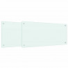 Panel kuchenny 2 pcs Biały 90 x 40 cm szkło hartowane