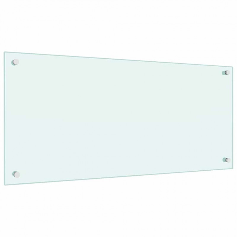 Panel kuchenny 2 pcs Biały 90 x 40 cm szkło hartowane