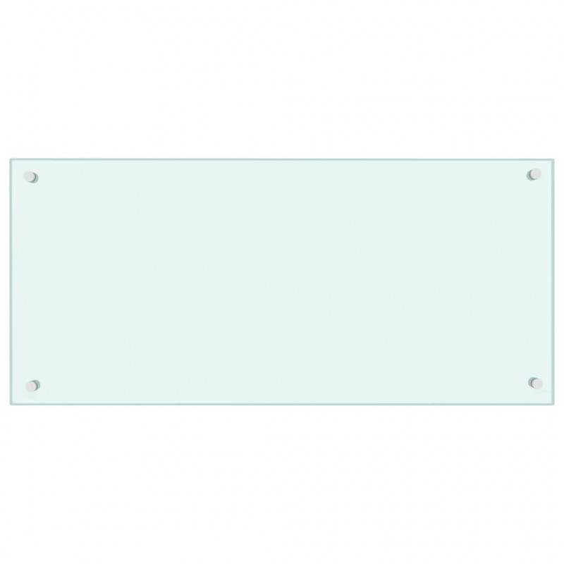 Panel kuchenny 2 pcs Biały 90 x 40 cm szkło hartowane