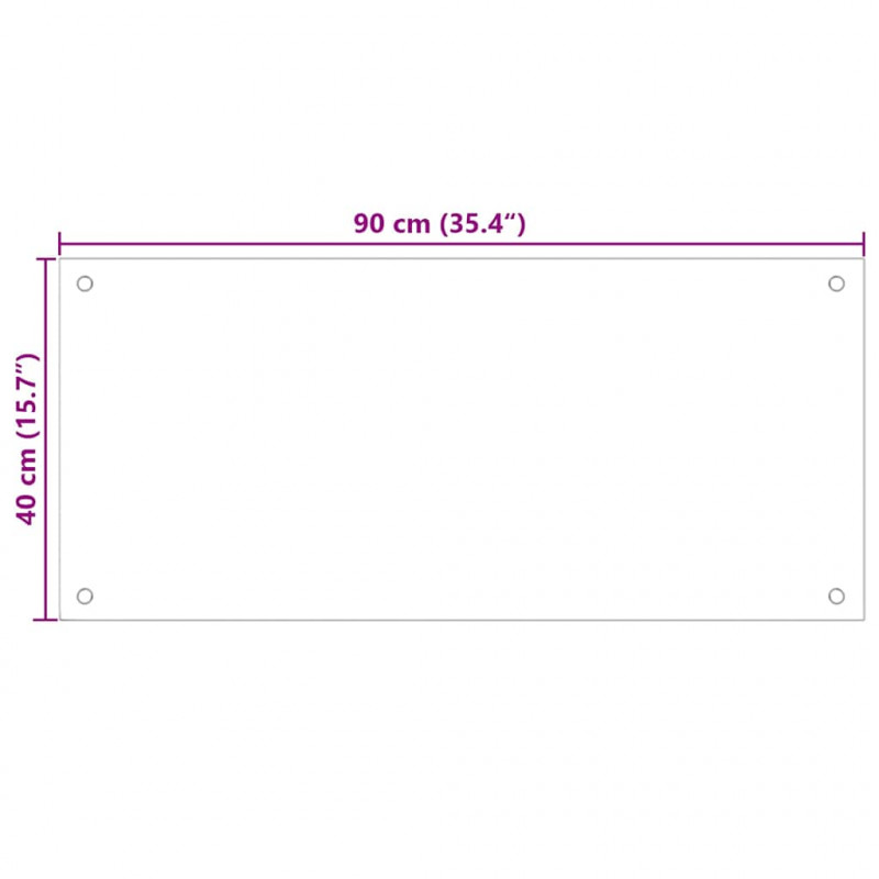 Panel kuchenny 2 pcs Biały 90 x 40 cm szkło hartowane