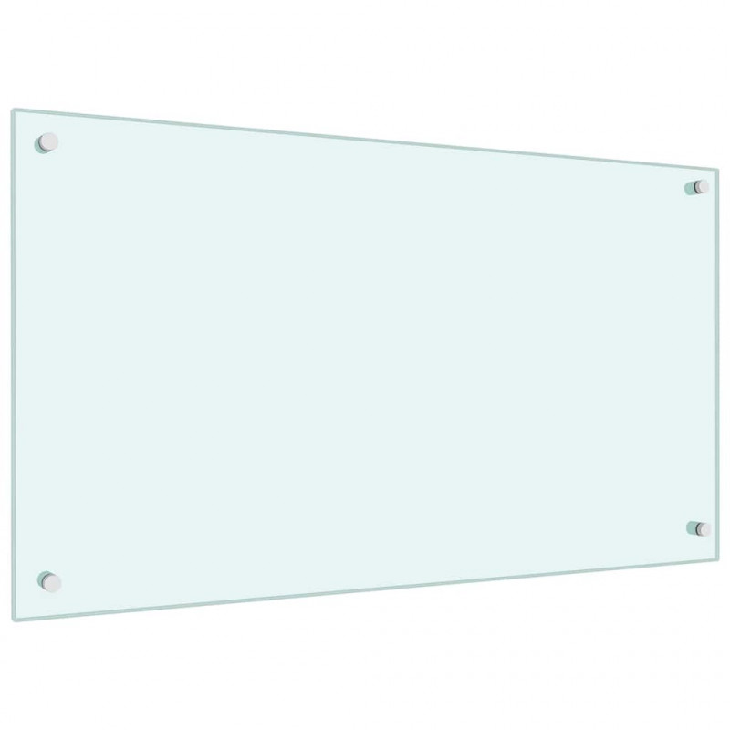 Panel kuchenny 2 pcs Biały 90 x 50 cm szkło hartowane