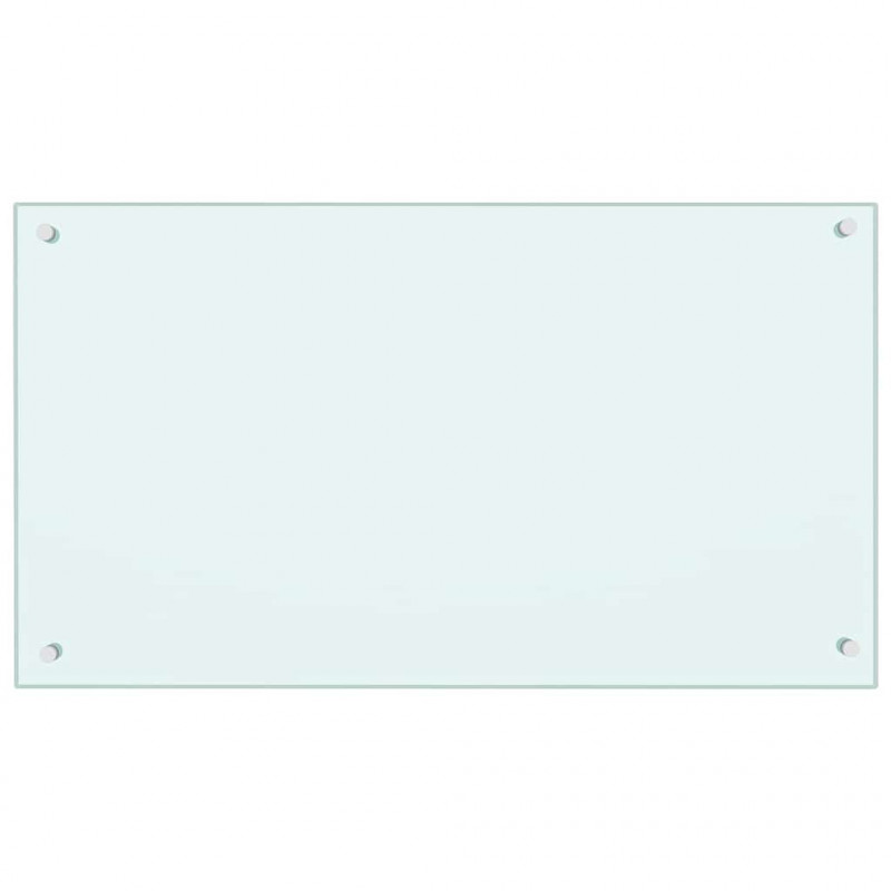 Panel kuchenny 2 pcs Biały 90 x 50 cm szkło hartowane