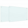 Panel kuchenny 2 pcs Biały 90 x 60 cm szkło hartowane