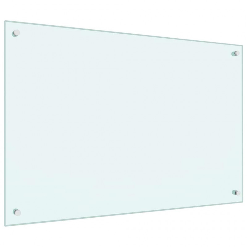 Panel kuchenny 2 pcs Biały 90 x 60 cm szkło hartowane