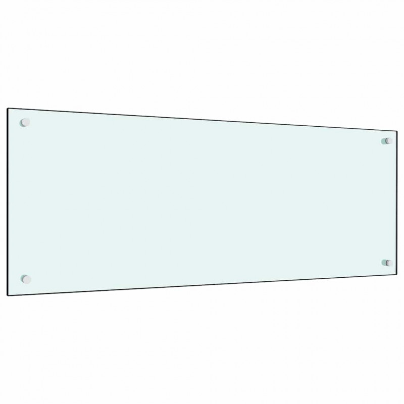 Panel kuchenny 2 pcs Biały 100 x 40 cm szkło hartowane