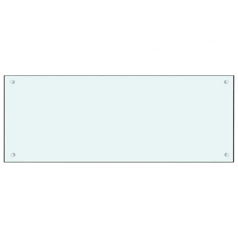 Panel kuchenny 2 pcs Biały 100 x 40 cm szkło hartowane
