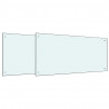 Panel kuchenny 2 pcs Biały 100 x 50 cm szkło hartowane