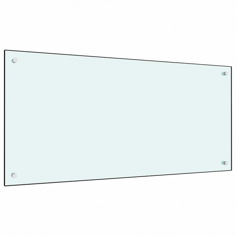 Panel kuchenny 2 pcs Biały 100 x 50 cm szkło hartowane