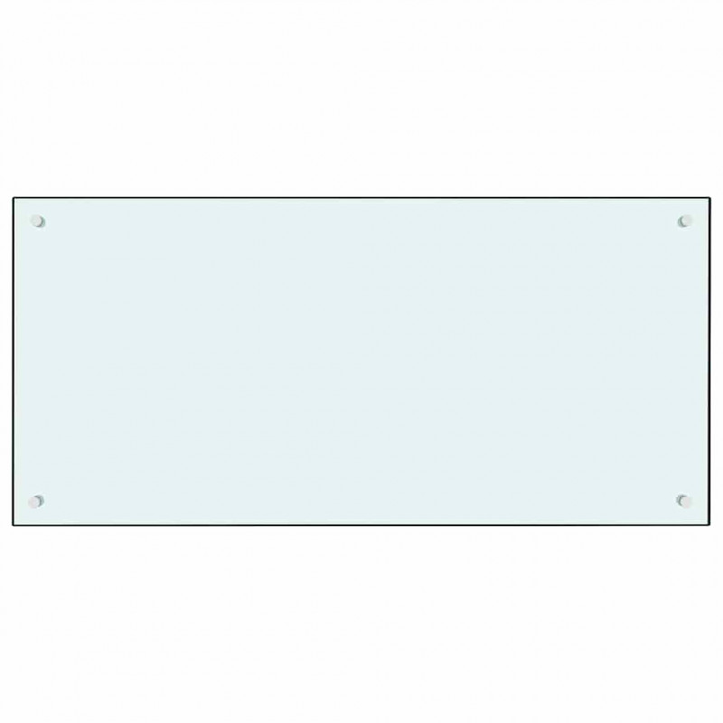 Panel kuchenny 2 pcs Biały 100 x 50 cm szkło hartowane