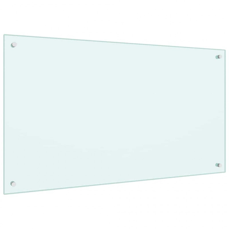 Panel kuchenny 2 pcs Biały 100 x 60 cm szkło hartowane