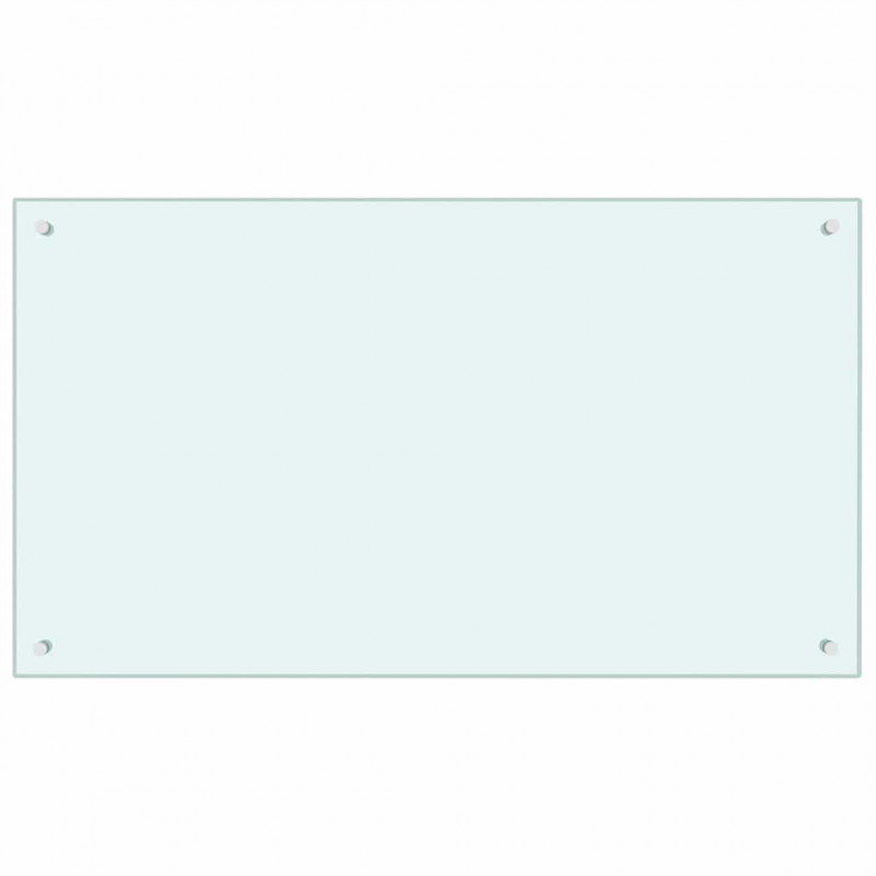 Panel kuchenny 2 pcs Biały 100 x 60 cm szkło hartowane