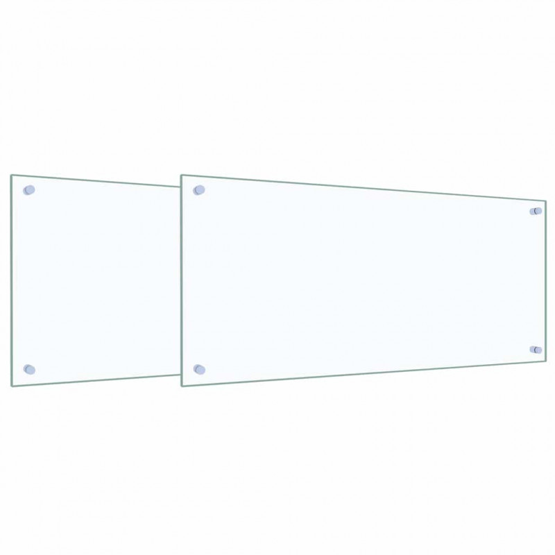 Panel kuchenny 2 pcs przezroczysty 90 x 40 cm szkło hartowane