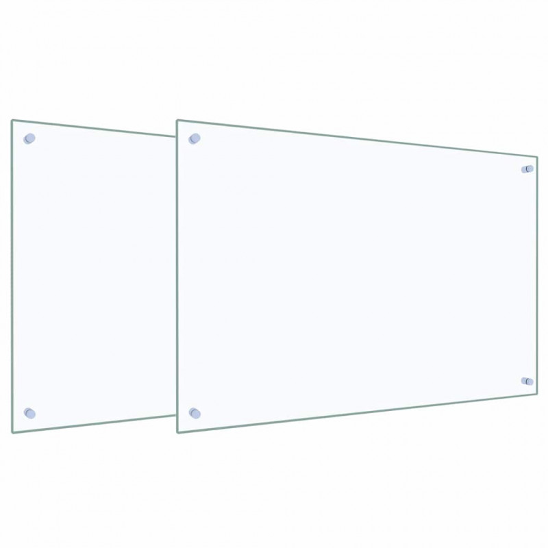 Panel kuchenny 2 pcs przezroczysty 90 x 60 cm szkło hartowane