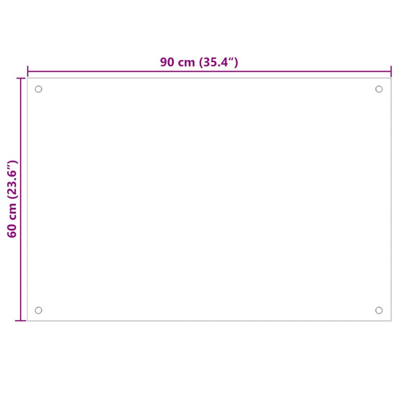 Panel kuchenny 2 pcs przezroczysty 90 x 60 cm szkło hartowane