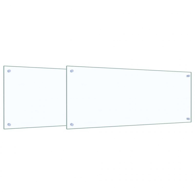 Panel kuchenny 2 pcs przezroczysty 100 x 40 cm szkło hartowane