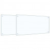 Panel kuchenny 2 pcs przezroczysty 100 x 50 cm szkło hartowane