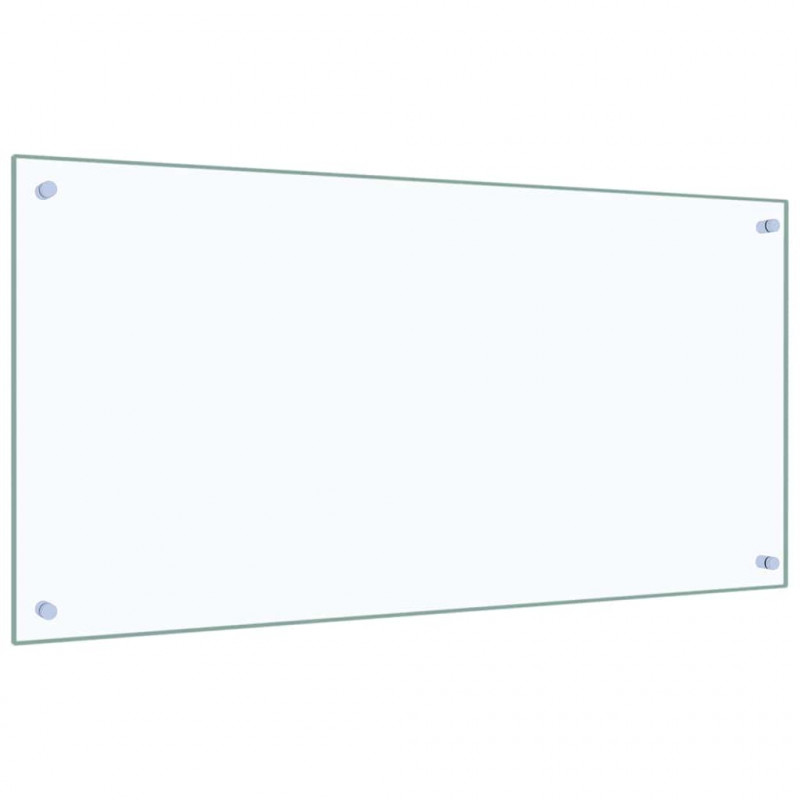 Panel kuchenny 2 pcs przezroczysty 100 x 50 cm szkło hartowane