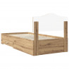 Ramka łóżka Z zagłówkiem Dąb rzemieślniczy 90 x 190 cm
