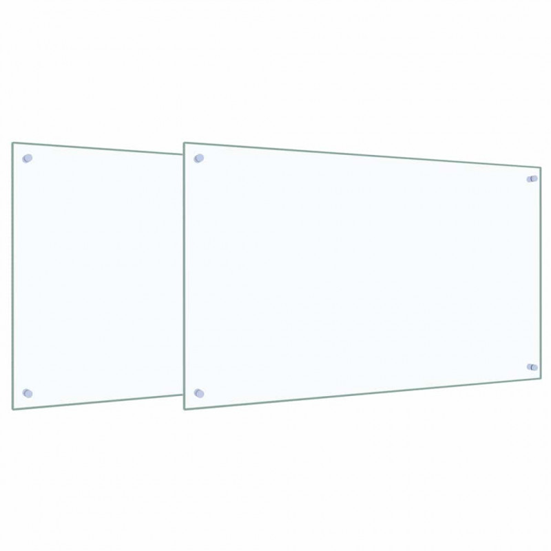 Panel kuchenny 2 pcs przezroczysty 100 x 60 cm szkło hartowane
