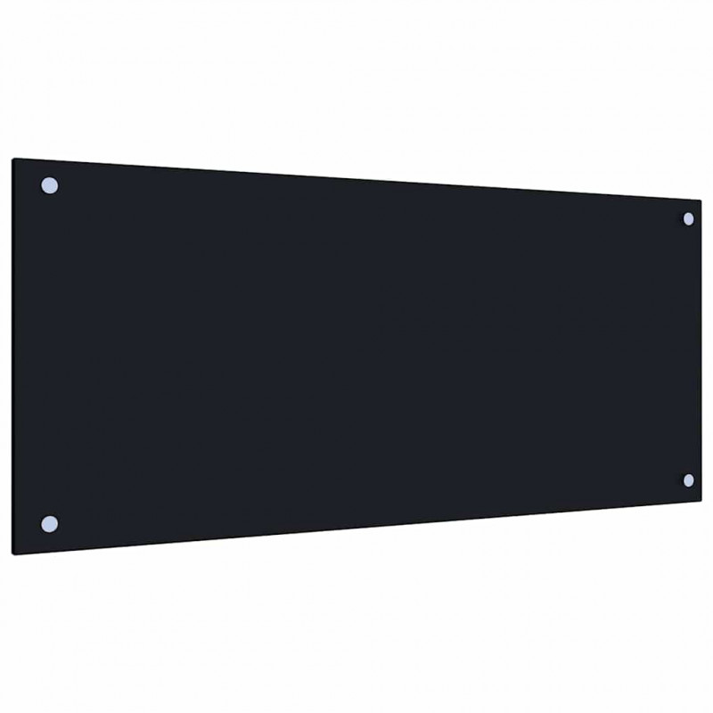 Panel kuchenny 2 pcs Czarny 90 x 40 cm szkło hartowane