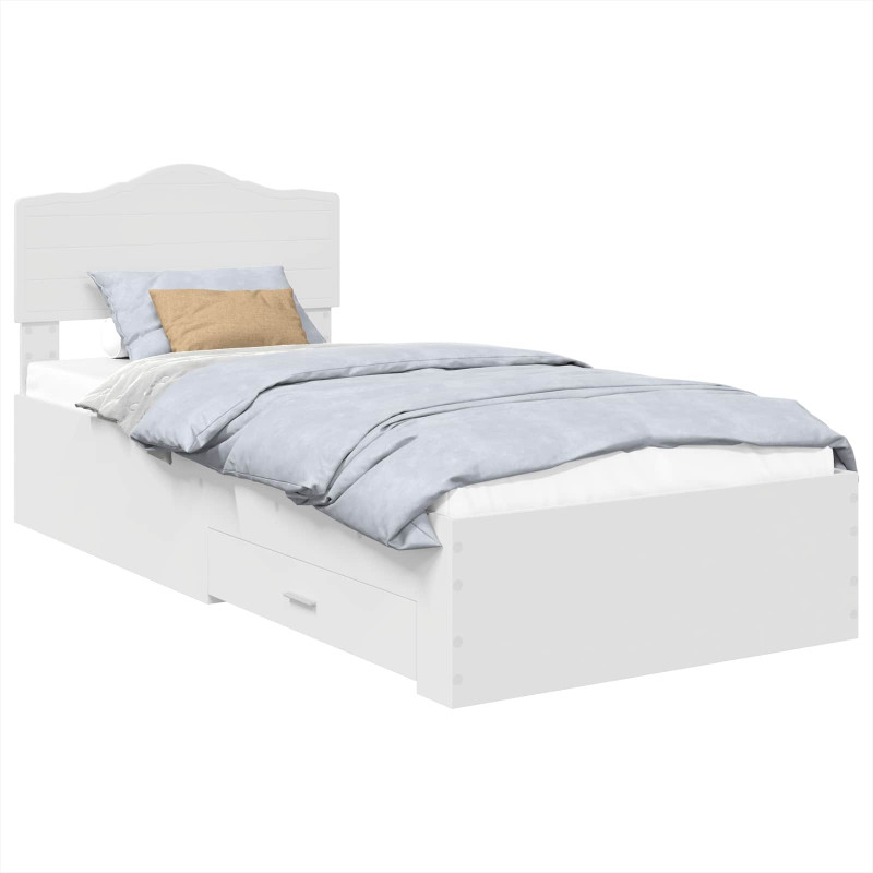 Ramka łóżka Biały 70 x 190 cm Materiał drewnopochodny