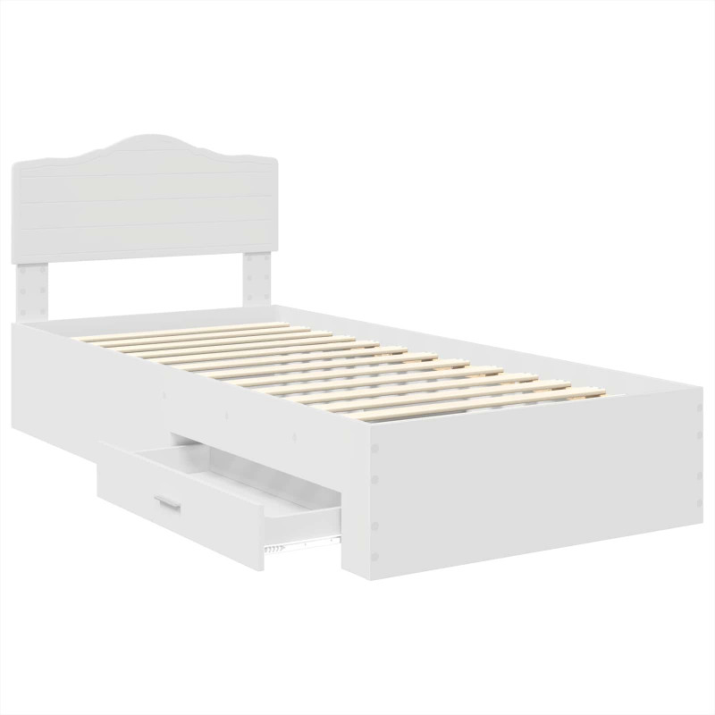 Ramka łóżka Biały 70 x 190 cm Materiał drewnopochodny