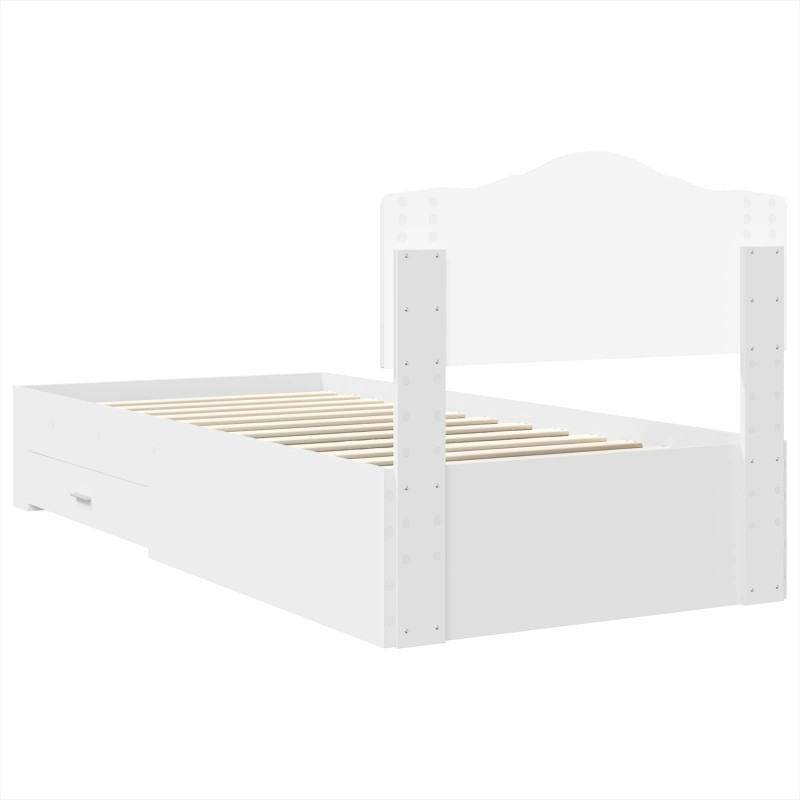 Ramka łóżka Biały 70 x 190 cm Materiał drewnopochodny