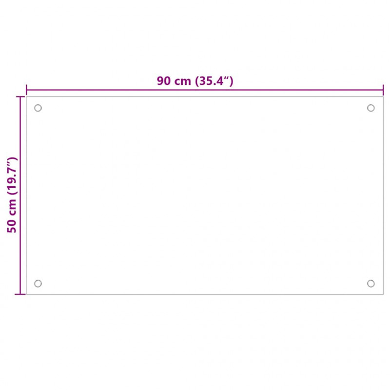 Panel kuchenny 2 pcs Czarny 90 x 50 cm szkło hartowane