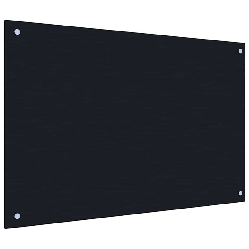 Panel kuchenny 2 pcs Czarny 90 x 60 cm szkło hartowane