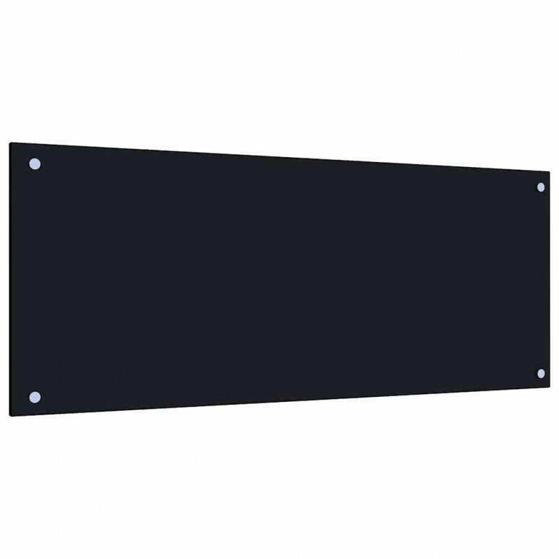 Panel kuchenny 2 pcs Czarny 100 x 40 cm szkło hartowane