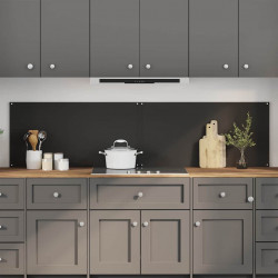 Panel kuchenny 2 pcs Czarny 100 x 50 cm szkło hartowane