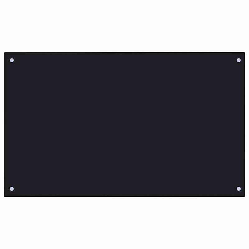 Panel kuchenny 2 pcs Czarny 100 x 60 cm szkło hartowane