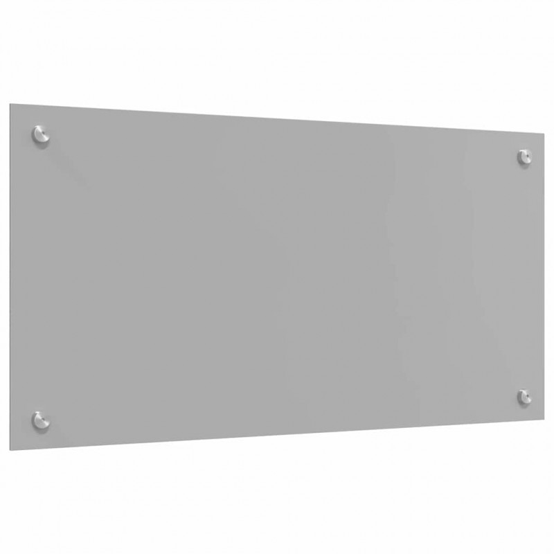 Panel kuchenny 2 pcs Jasnoszary 80 x 40 cm szkło hartowane