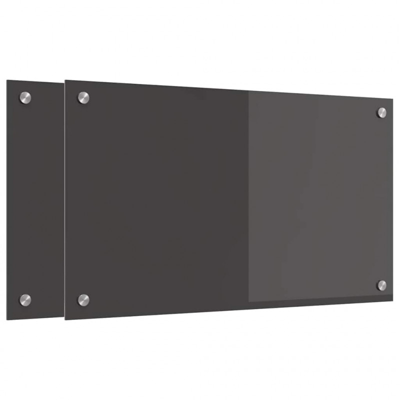 Panel kuchenny 2 pcs Ciemnoszary 70 x 40 cm szkło hartowane