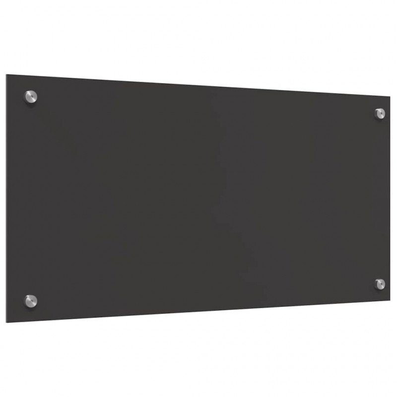 Panel kuchenny 2 pcs Ciemnoszary 80 x 40 cm szkło hartowane