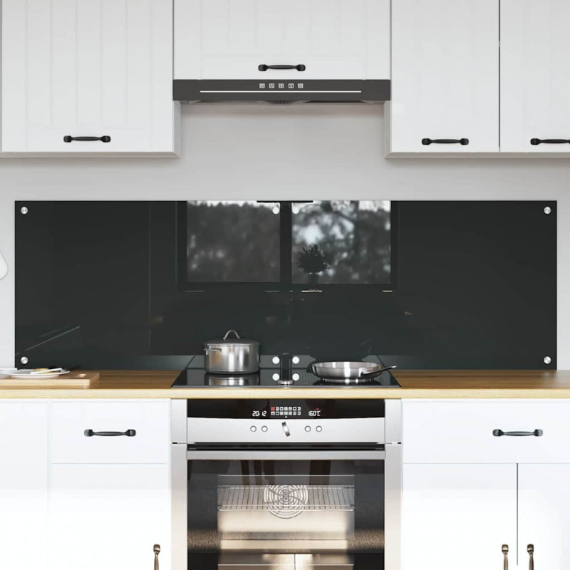 Panel kuchenny 2 pcs Ciemnoszary 80 x 50 cm szkło hartowane