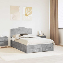 Ramka łóżka Betonowy szary 120 x 200 cm Materiał drewnopochodny