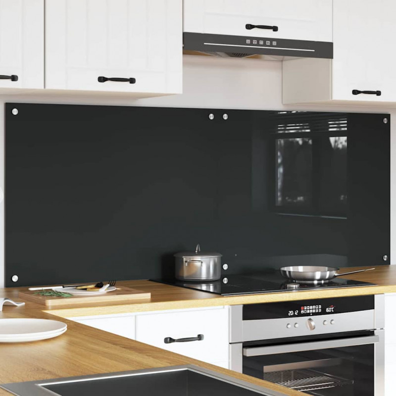 Panel kuchenny 2 pcs Ciemnoszary 80 x 60 cm szkło hartowane