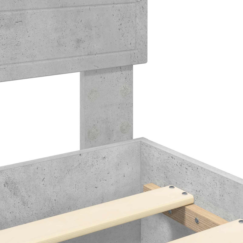 Ramka łóżka Betonowy szary 120 x 200 cm Materiał drewnopochodny