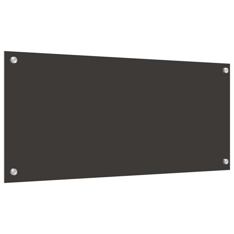 Panel kuchenny 2 pcs Ciemnoszary 90 x 40 cm szkło hartowane