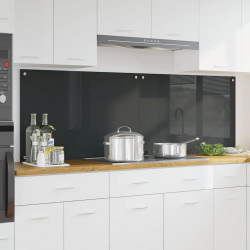 Panel kuchenny 2 pcs Ciemnoszary 90 x 60 cm szkło hartowane