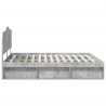 Ramka łóżka Betonowy 200 x 200 cm Lite drewno sosnowe