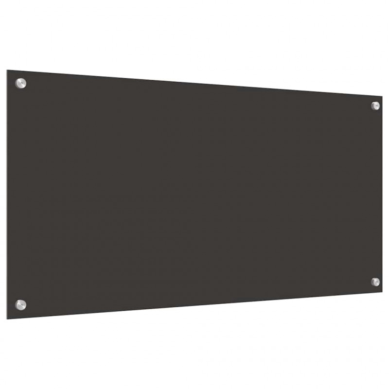 Panel kuchenny 2 pcs Ciemnoszary 100 x 50 cm szkło hartowane