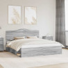 Ramka łóżka Szary Sonoma 200 x 200 cm Lite drewno sosnowe