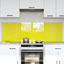 Panel kuchenny 2 pcs Żółty 80 x 50 cm szkło hartowane